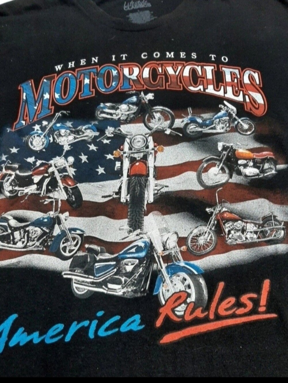 Men’s Eagle Biker T Shirt Size L USA Motorcycle Graphic Tee Moto Rocker